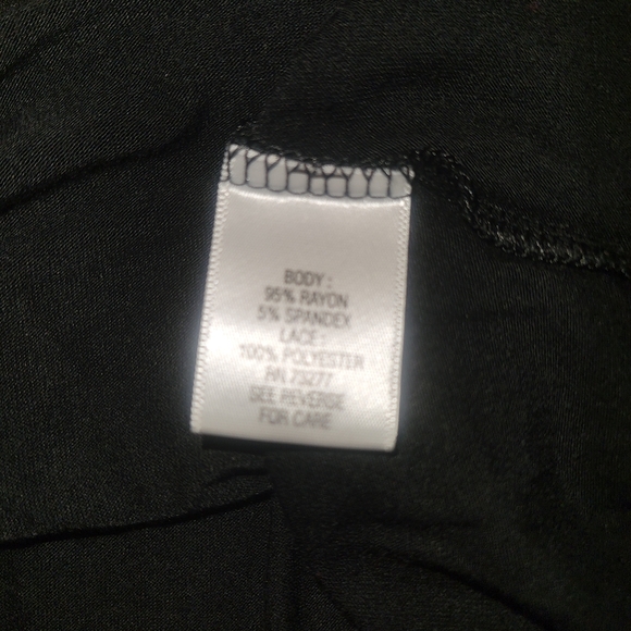 Candie's Black Lace Accent Blouse - Picture 5 of 5